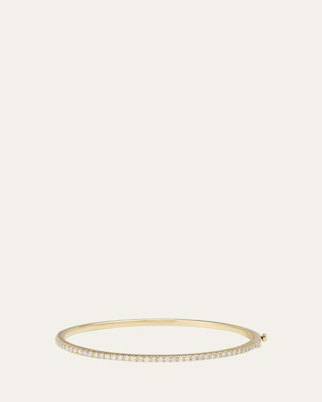 14K Yellow Gold Diamond Pave Bangle